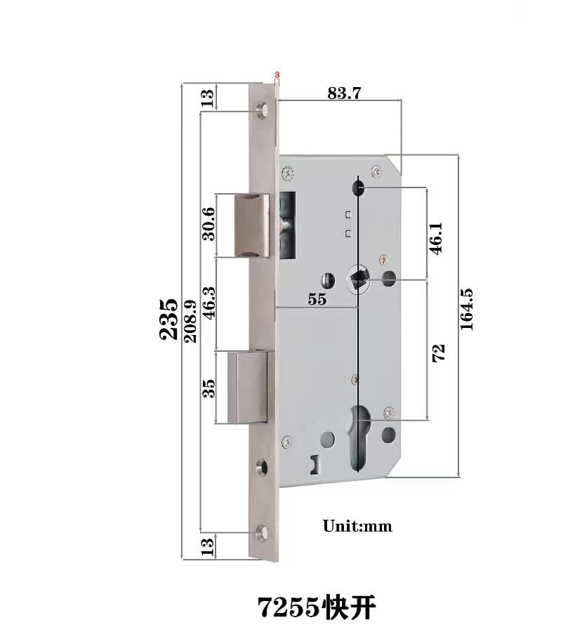 Lock Body 5572 - Stainless Steel